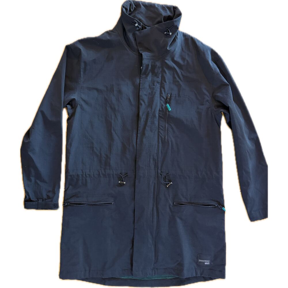 Adidas Originals‎ EQT Windbreaker Jacket Men's Size S Long Black Teal Trim